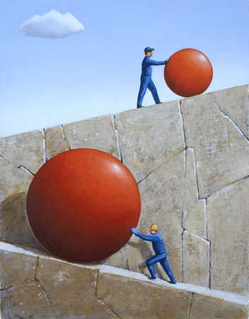 ball rolling uphill